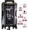 beFree Sound 12" Bluetooth Rechargeable Portable PA Party Speaker With Reactive LED Lights & Stand